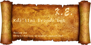Kállai Erzsébet névjegykártya